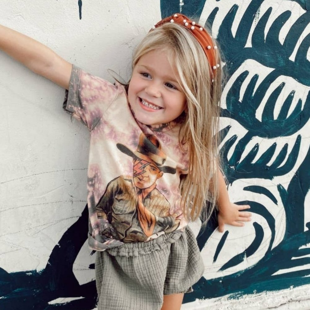 Girls Western Tie Dye Graphic Tee